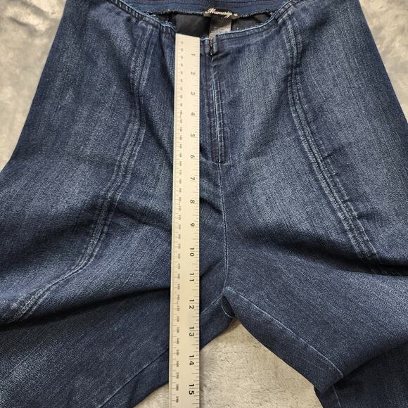 Mesmerize Jeans Womens 12 Blue High Rise Zip Front Crop Ankle Slit Hems Stretch - Picture 12 of 15